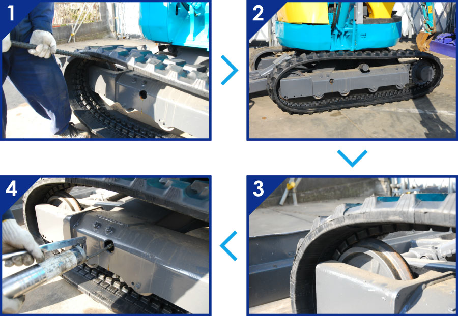 ゴムクローラー交換方法 建設機械部品の通販 エースファクトリー 建機