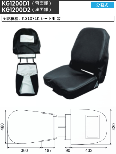 オペレーターシートカバー 【セット/単品をお選びください