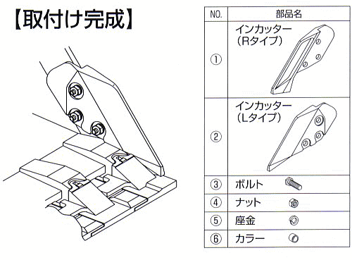 ゴムクローラー,インカッター